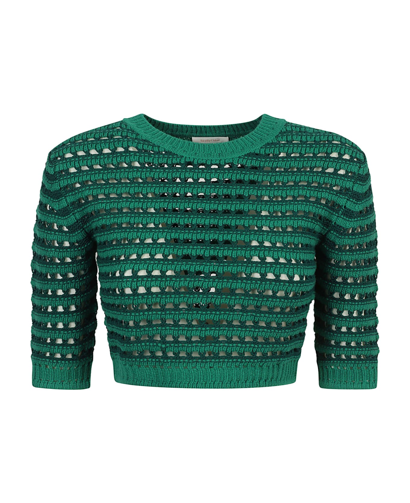 See by Chloé Cropped Crochet Top - Lively Pine