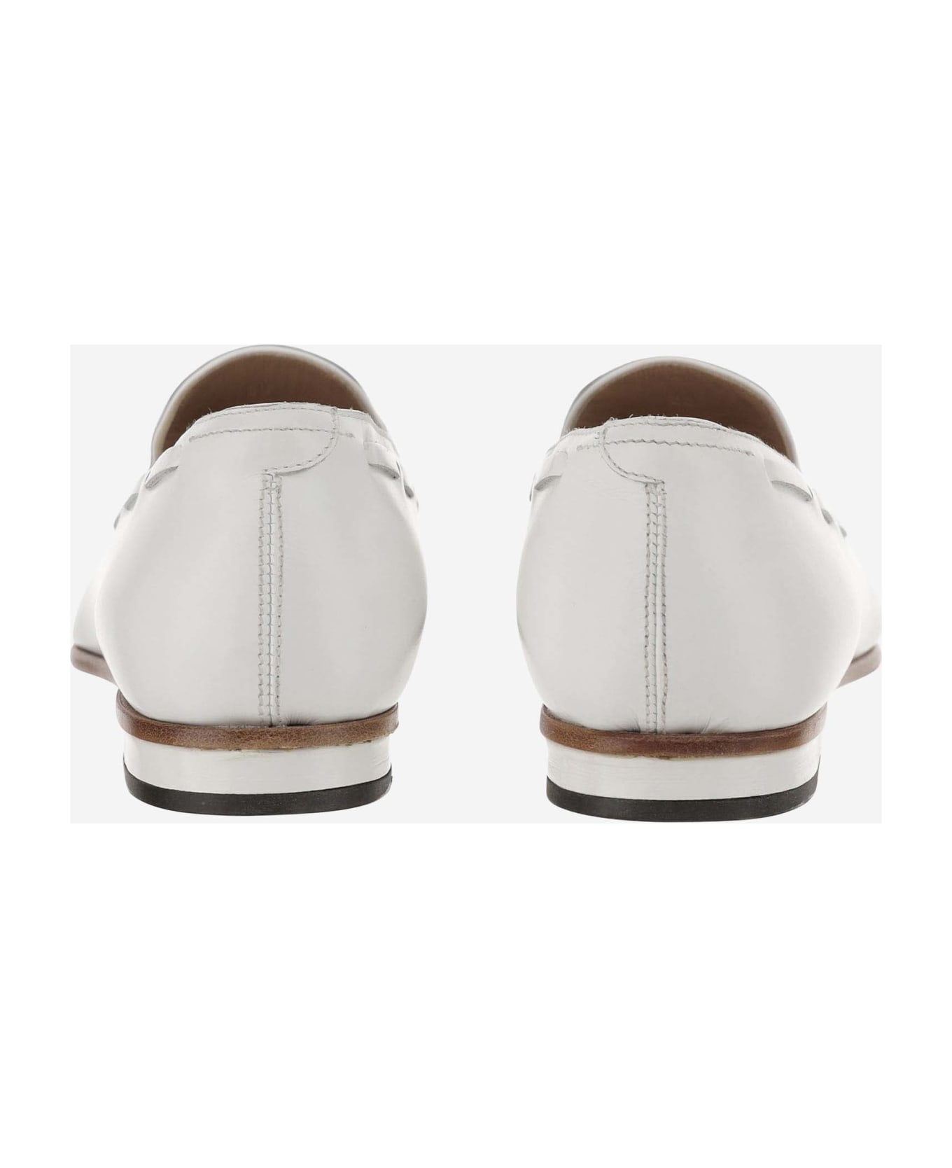 Francesco Russo Leather Moccasins - White