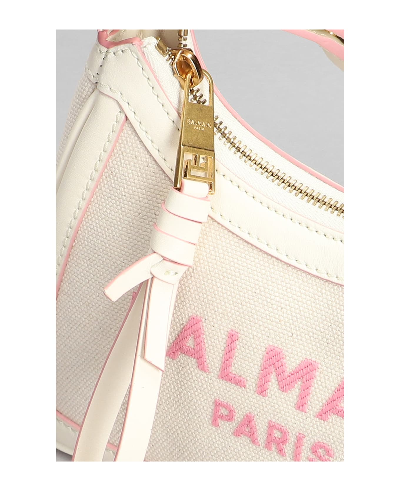 Balmain B Army  Shoulder Bag In White Cotton - white