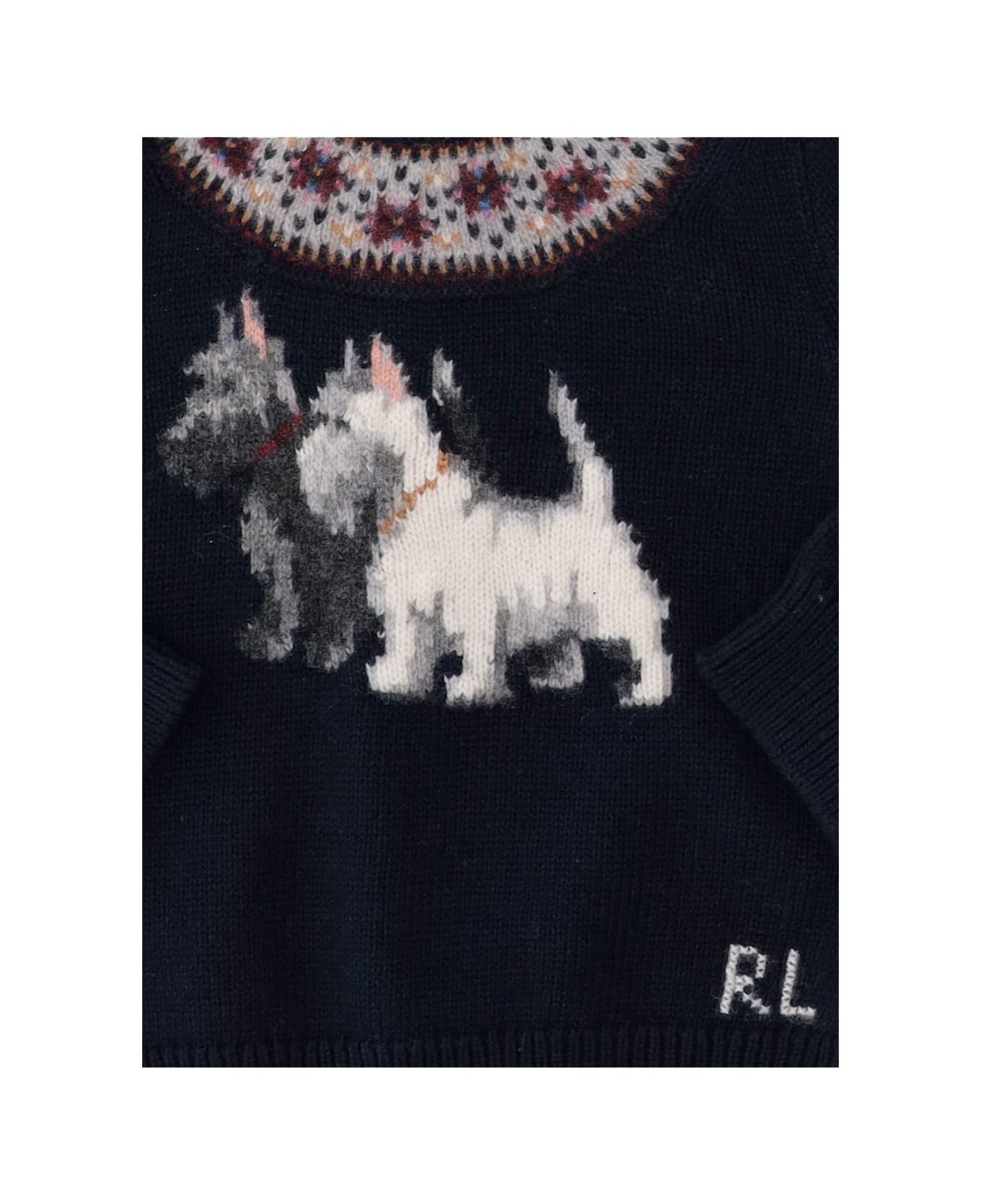 Polo Ralph Lauren Cotton Sweater With Graphic Pattern - Navy
