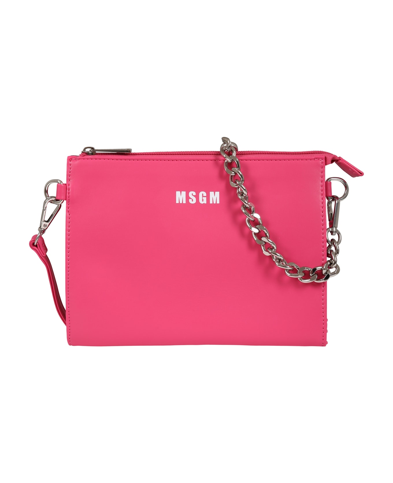 MSGM Fuchsia Bag For Girl With Logo - Fucsia