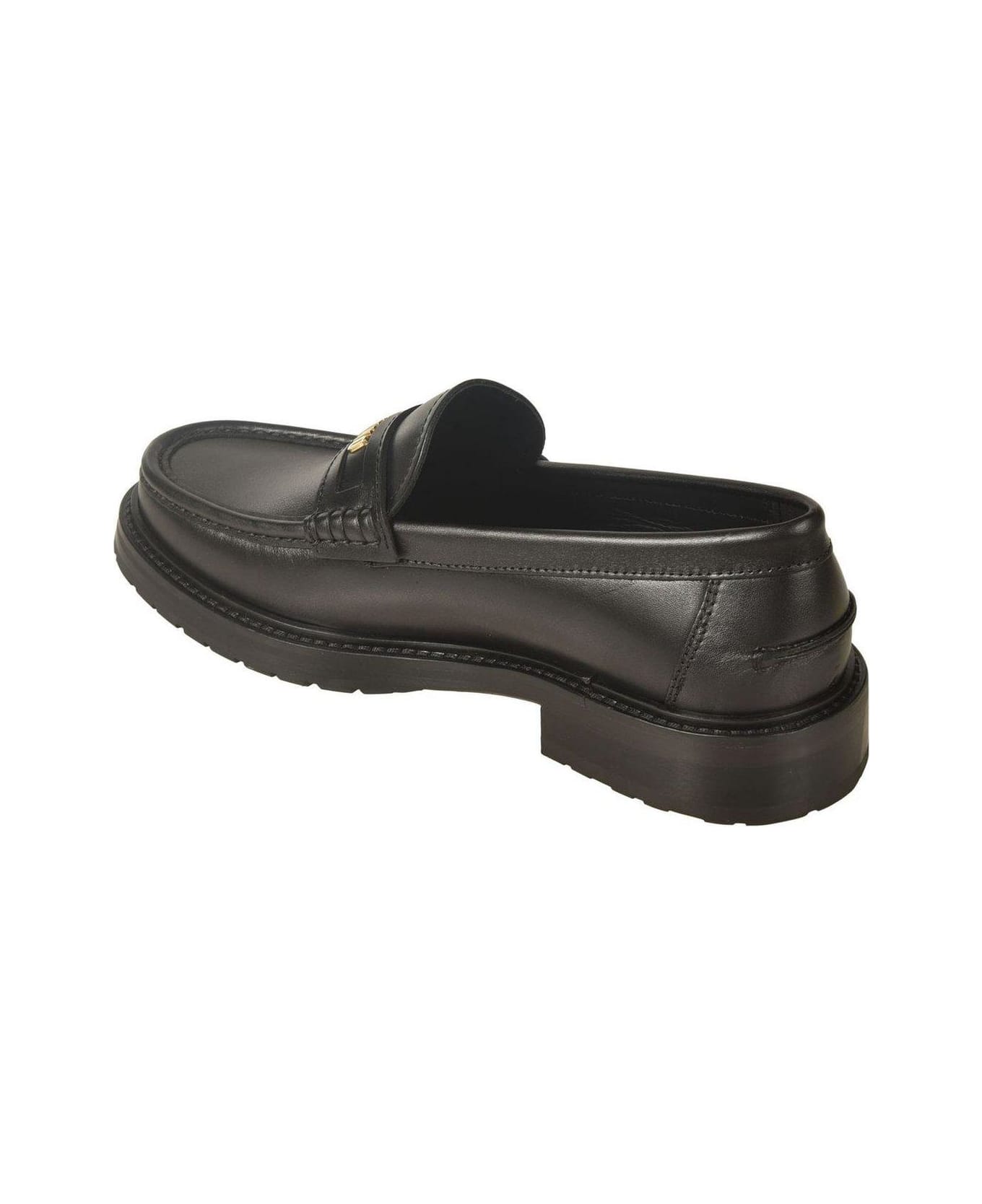 Moschino Logo-lettering Slip-on Loafers - Nero