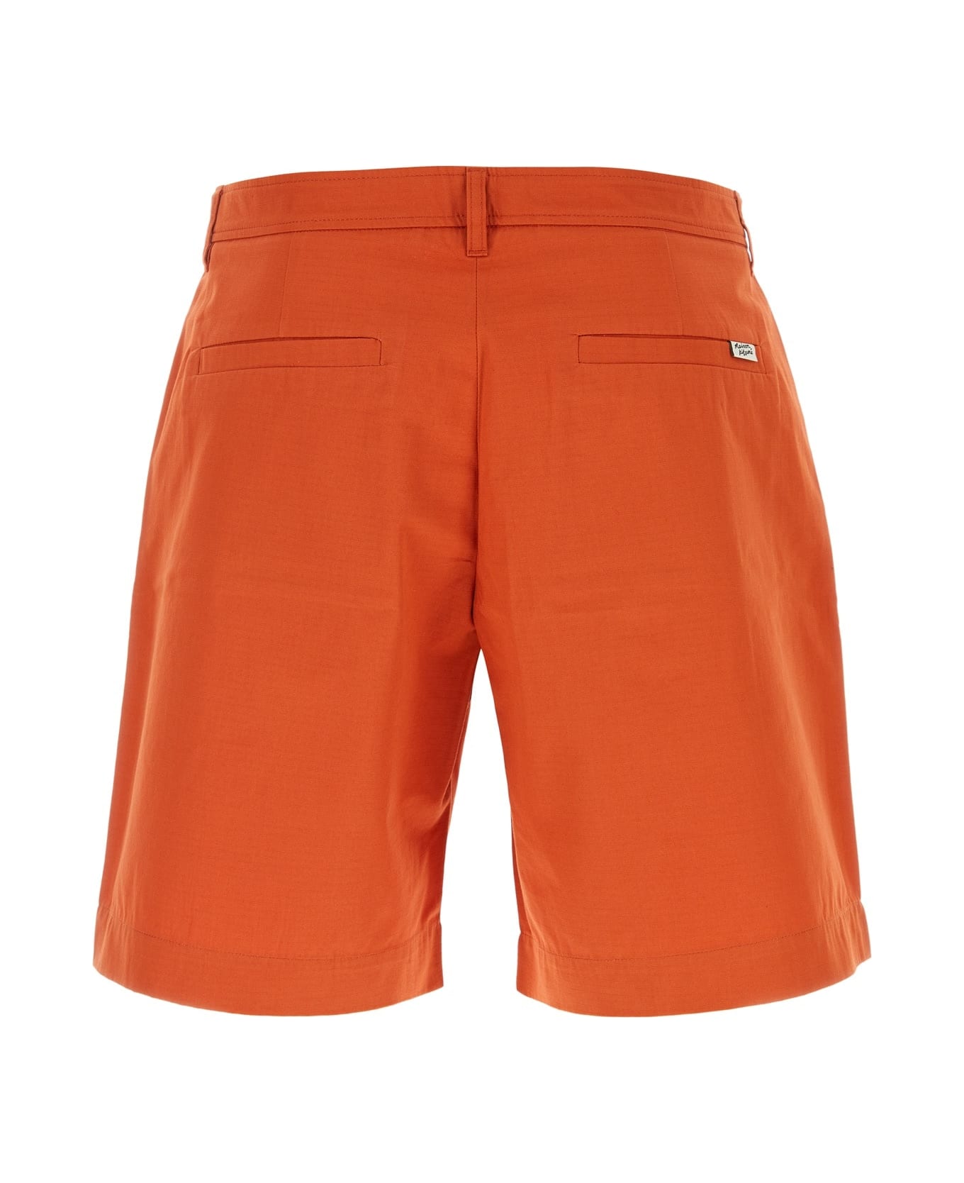Maison Kitsuné Dark Orange Cotton Bermuda Shorts - PAPRIKA
