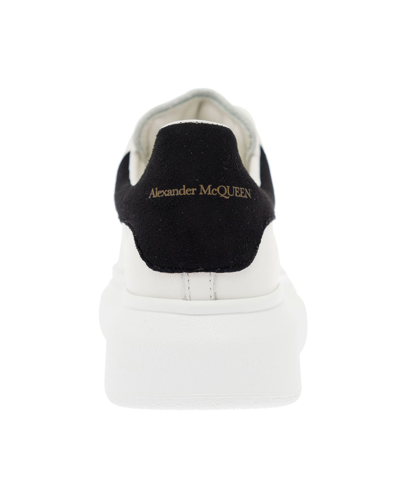 Alexander McQueen Kids Boy's Oversize White And Black Leather Sneakers With Logo - White