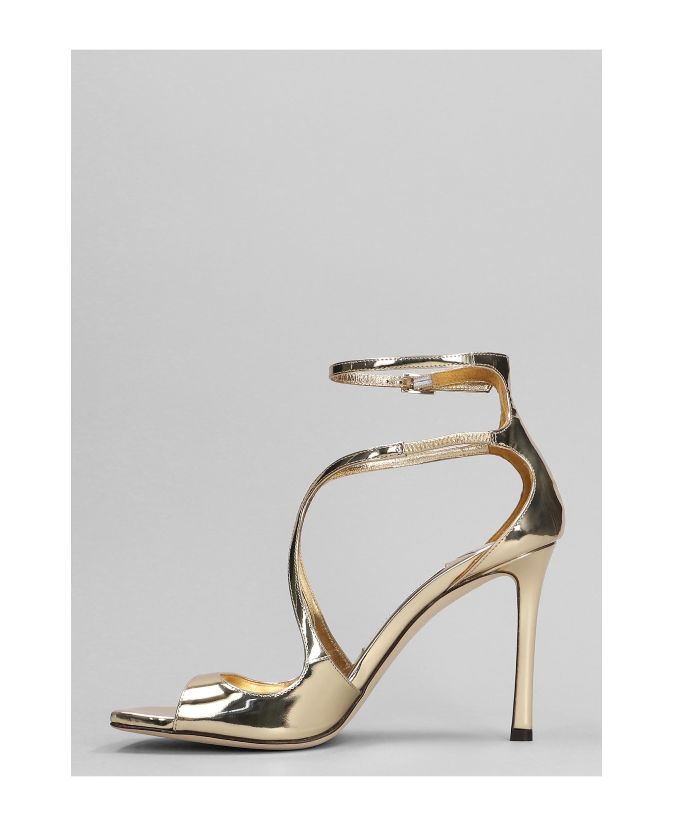 Jimmy Choo Azia 95 Sandals In Gold Leather - gold