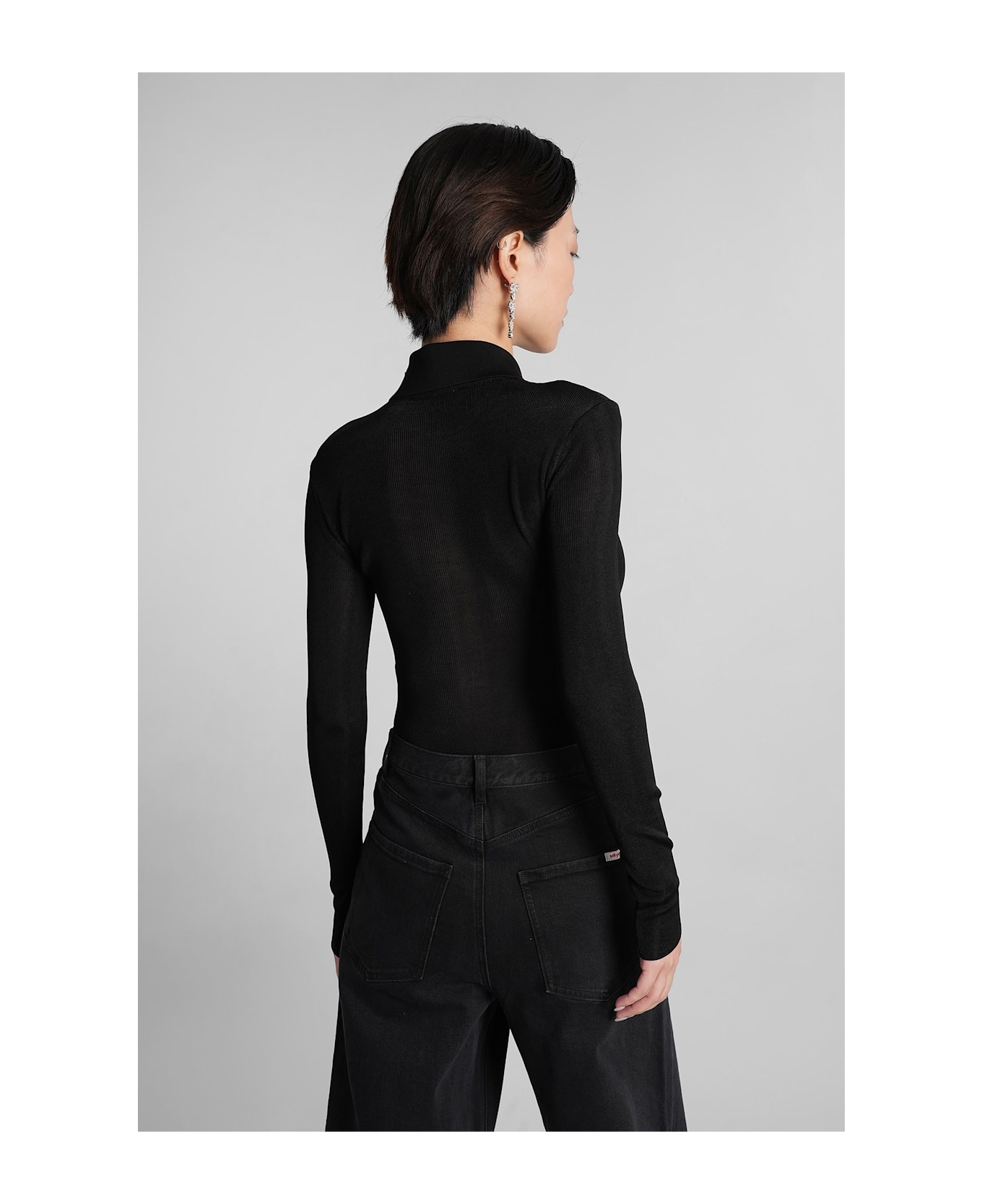 self-portrait Body In Black Viscose - black