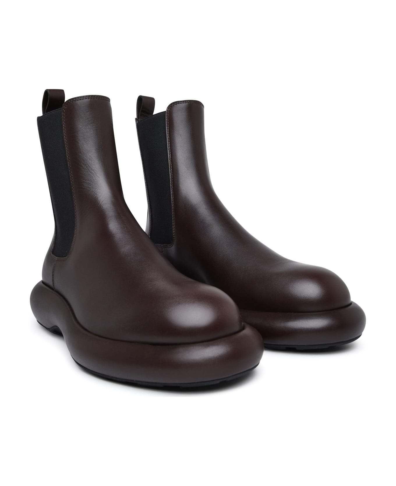 Jil Sander Brown Leather Ankle Boots - Brown