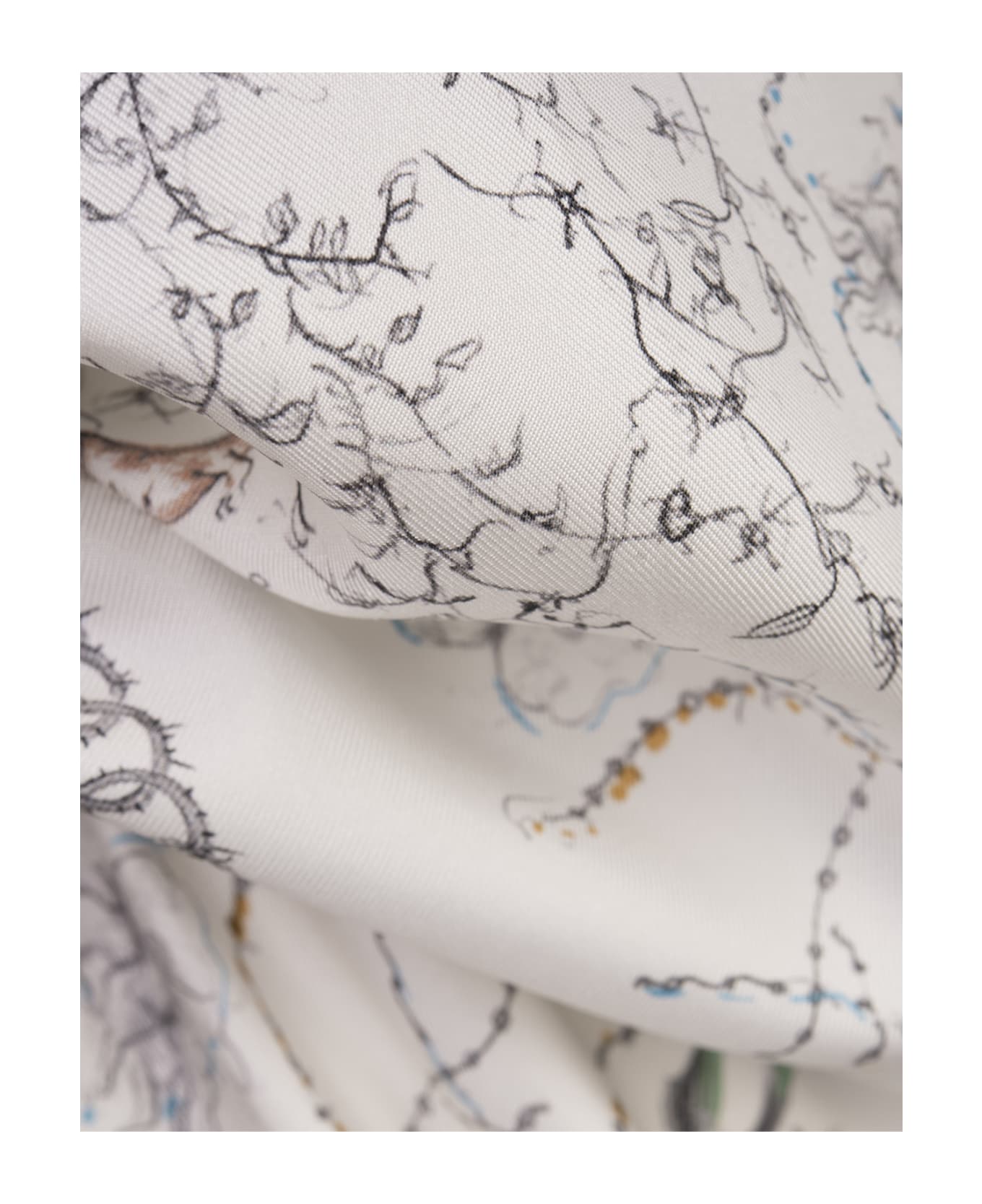 Fabiana Filippi White Printed Silk Twill Trousers - White