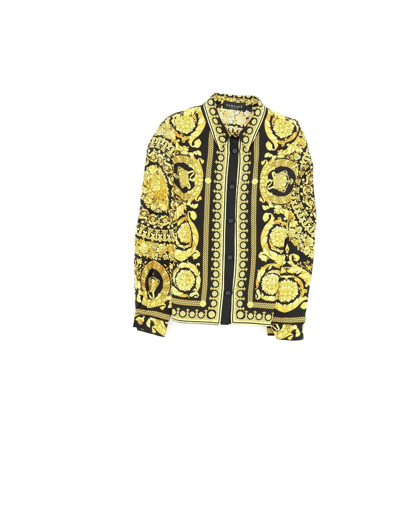Young Versace Barocco Printed Long-sleeved Shirt - MULTICOLOR