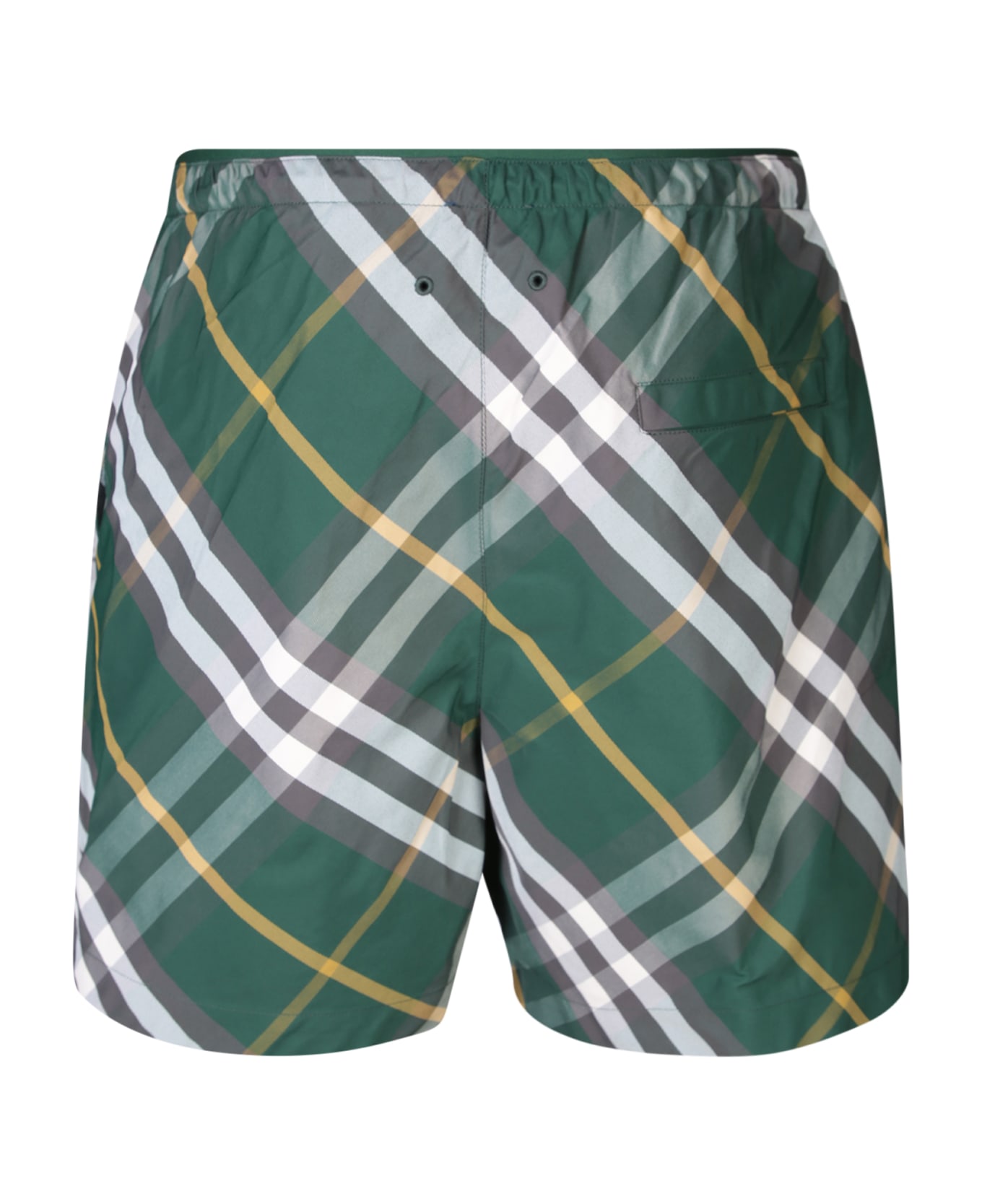 Burberry Checkered Knee-length Twill Swim Shorts - Green