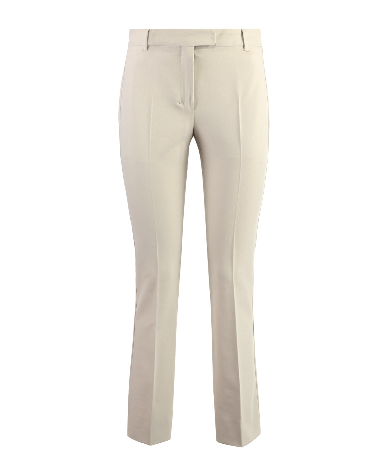
S Max Mara Stretch Viscose Trousers With Flared Hem - Beige
