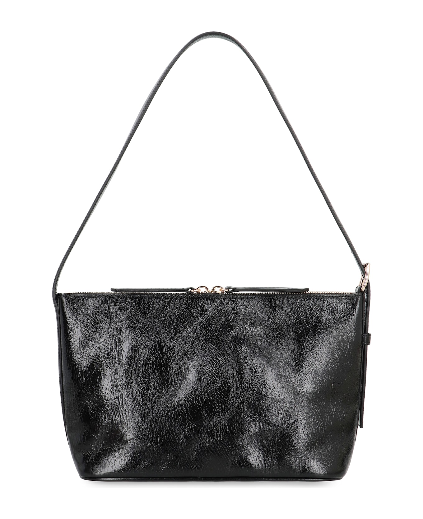 A.P.C. Shoulder Bag In Crumpled Leather - black