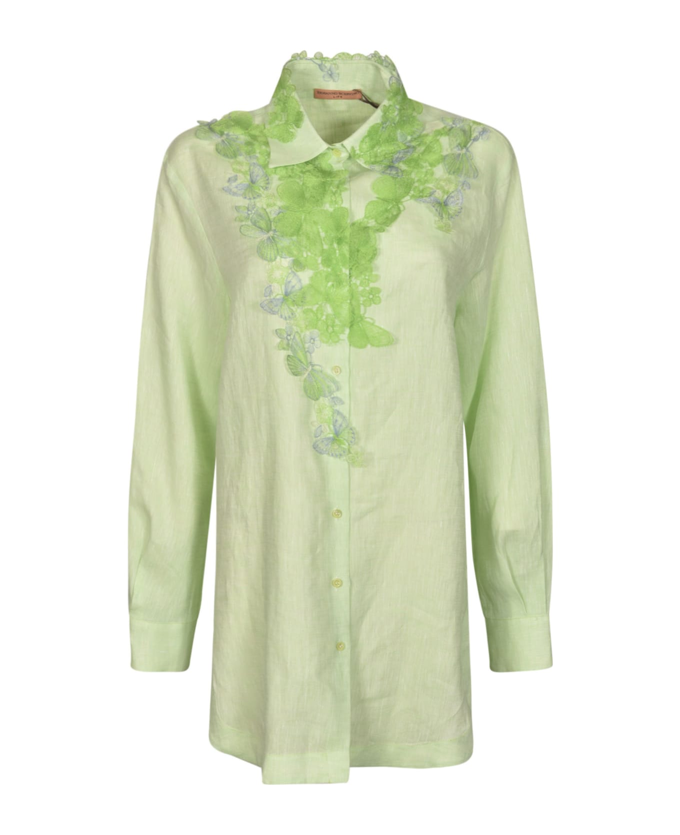 Ermanno Scervino Printed Long Shirt - Verde melange