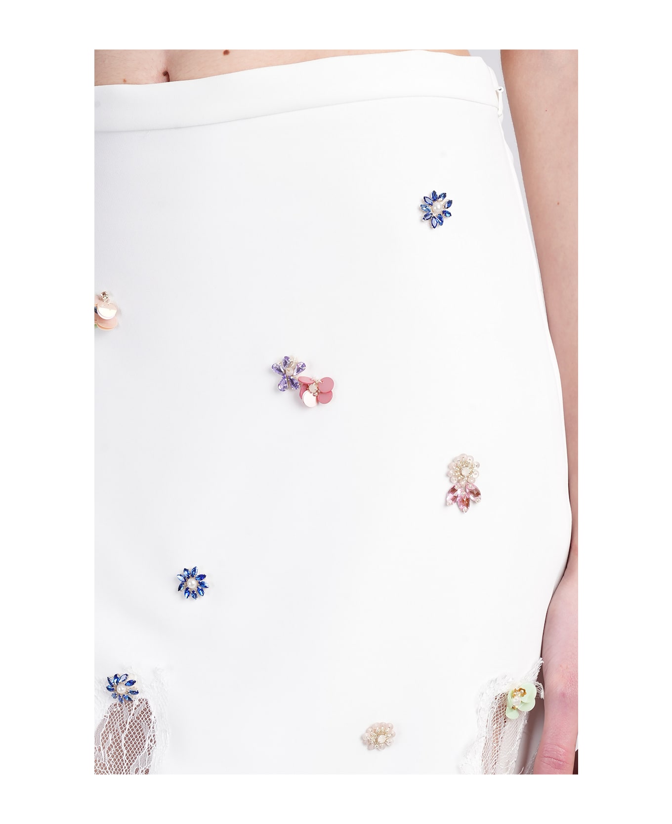 Costarellos Luma Skirt In White Polyester - white