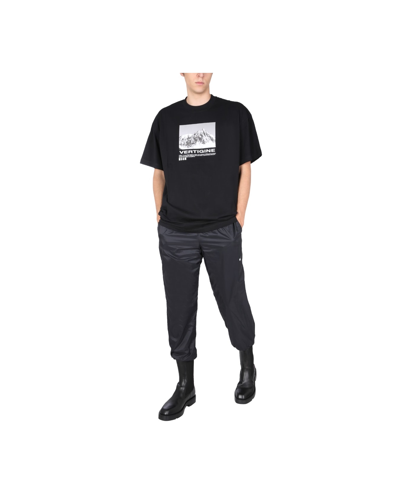 MSGM T-shirt With Vertigo Print - BLACK シャツ
