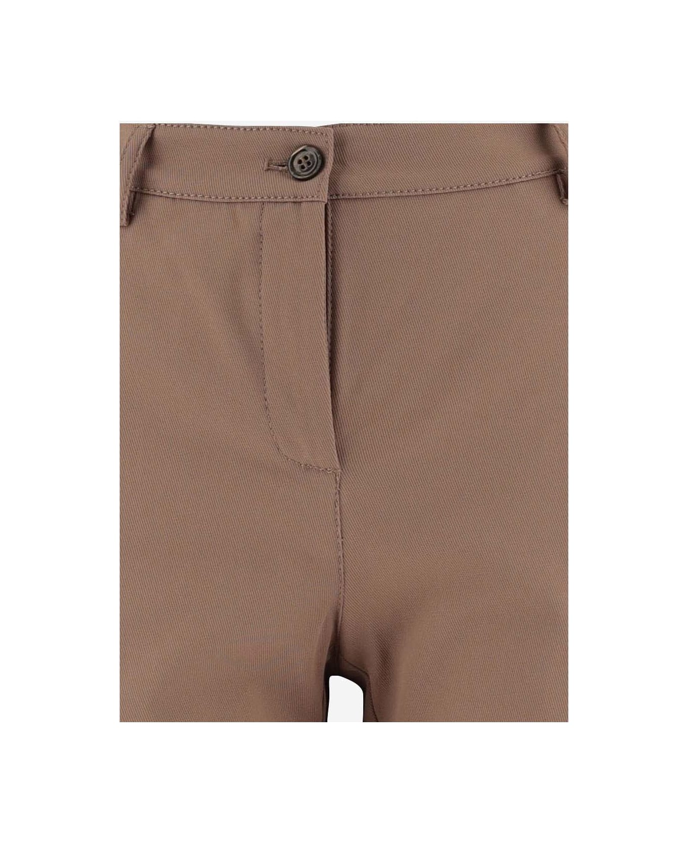 Pinko High-waist Flared Trousers - Brown