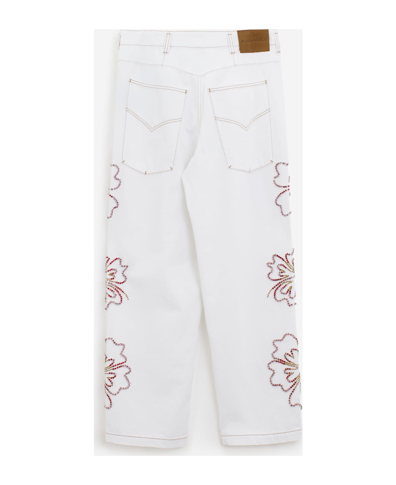 Bluemarble Hibiscus Denim Jeans - white デニム