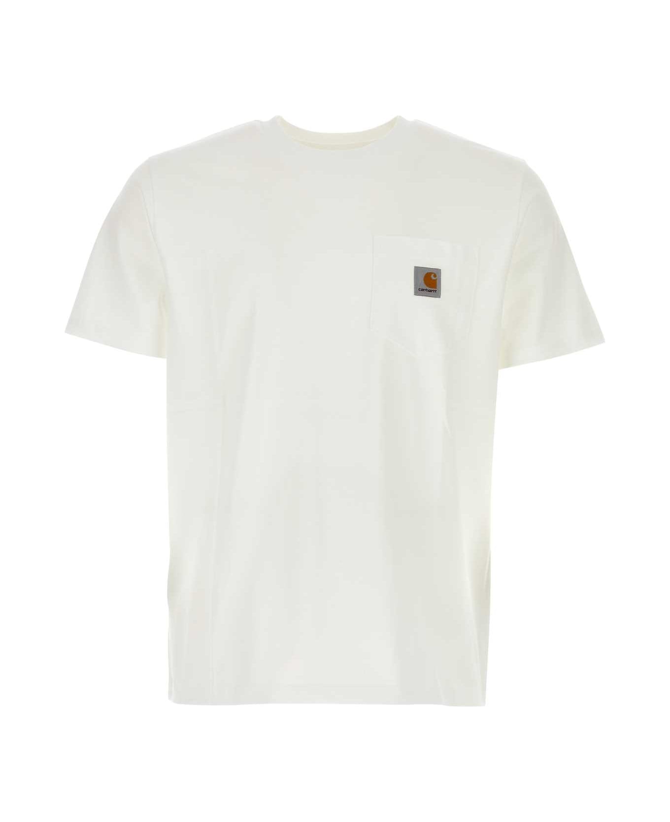 Carhartt White Cotton S/s Pocket T-shirt - WHITE Tシャツ