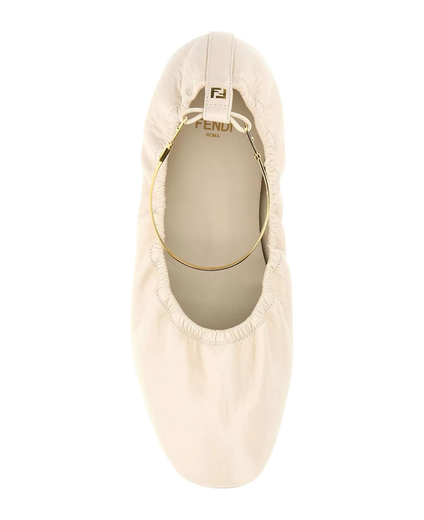 Fendi Ivory Leather Ballerinas - Shell
