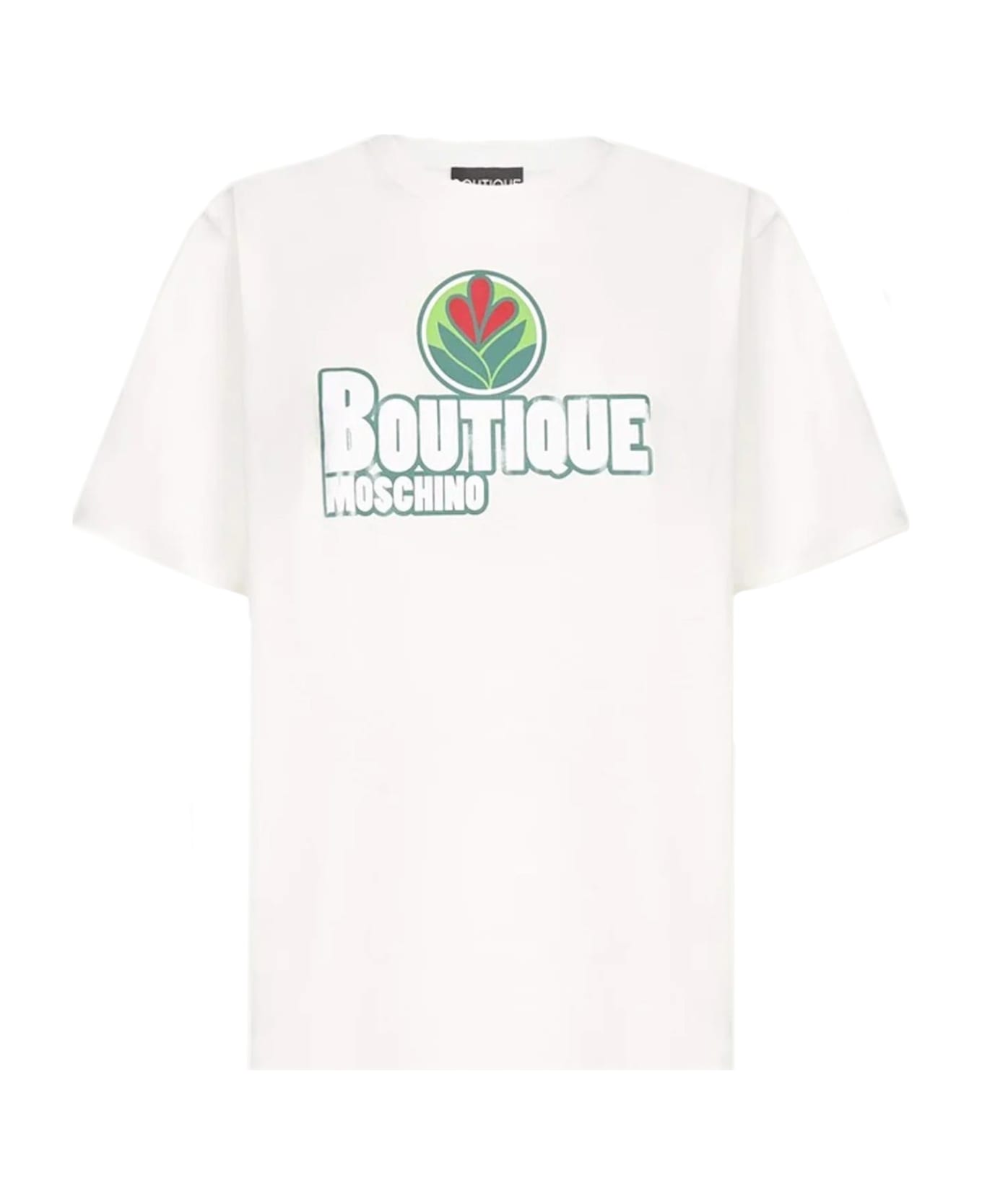 Boutique Moschino Boutique Cotton Logo T-shirt - White