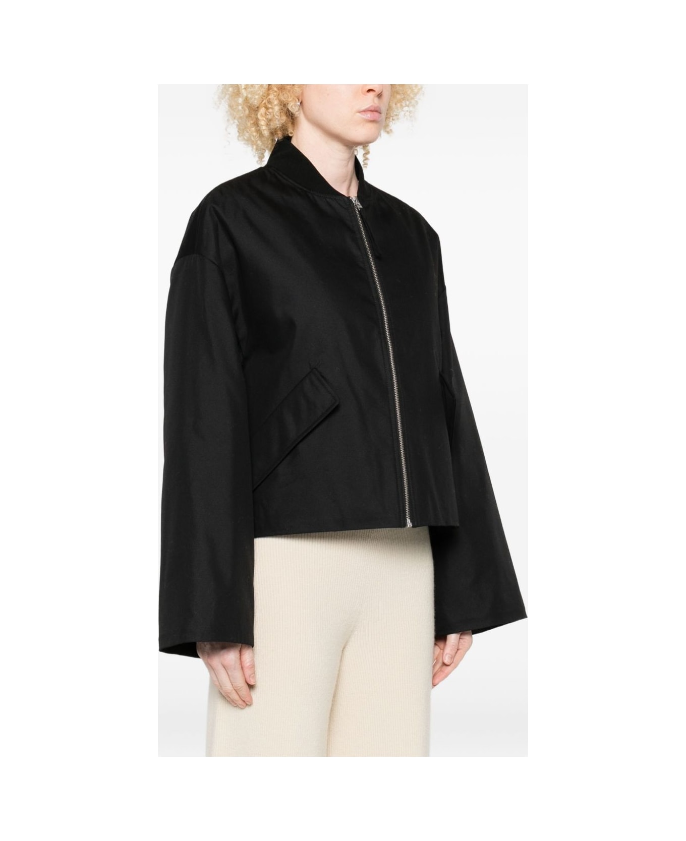 Closed Cotton Blend Bomber Jacket - Black