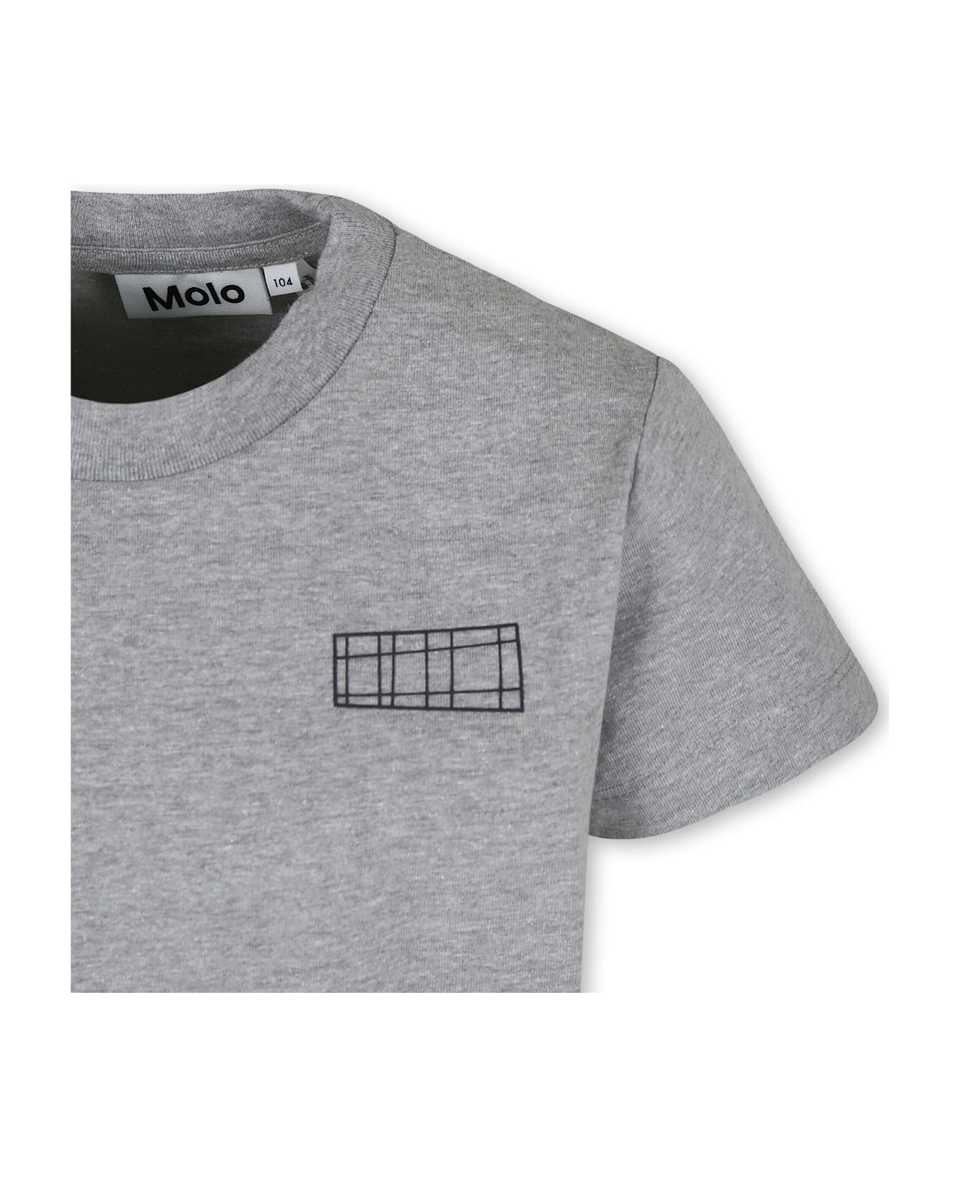 Molo Grey T-shirt For Kids With Logo - Grey