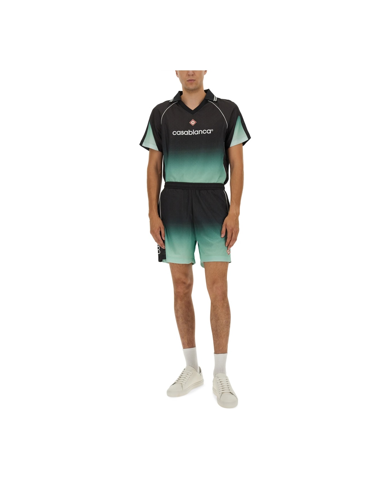 Casablanca Jacquard Football Shorts - GREEN