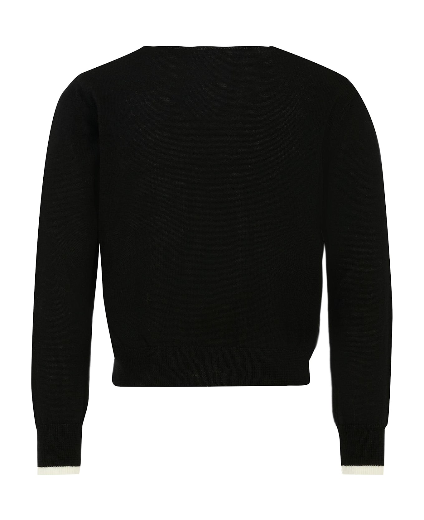 N.21 Black Sweater For Girl With Logo - Black