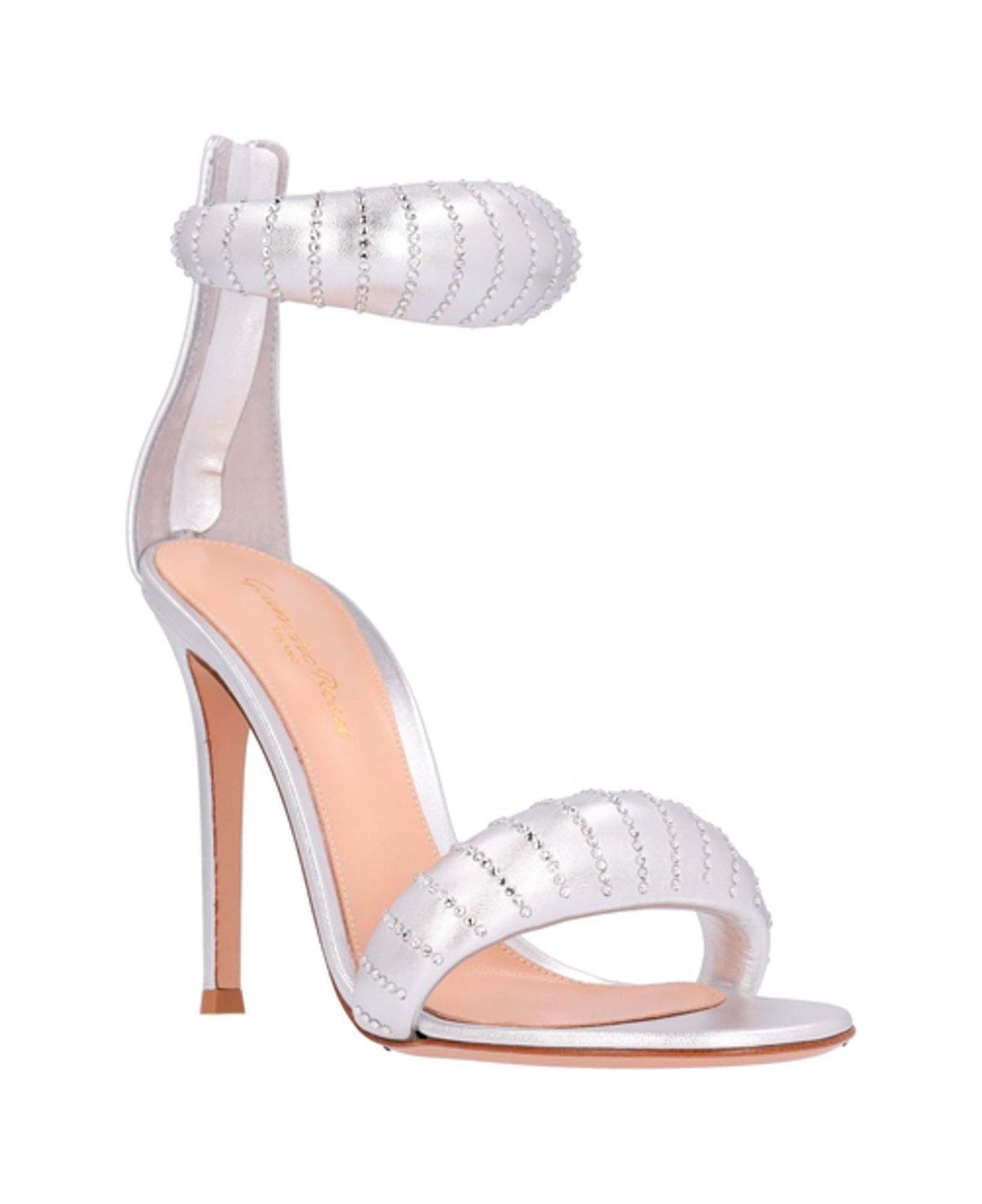 Gianvito Rossi Bijoux Heeled Sandals - SILVER