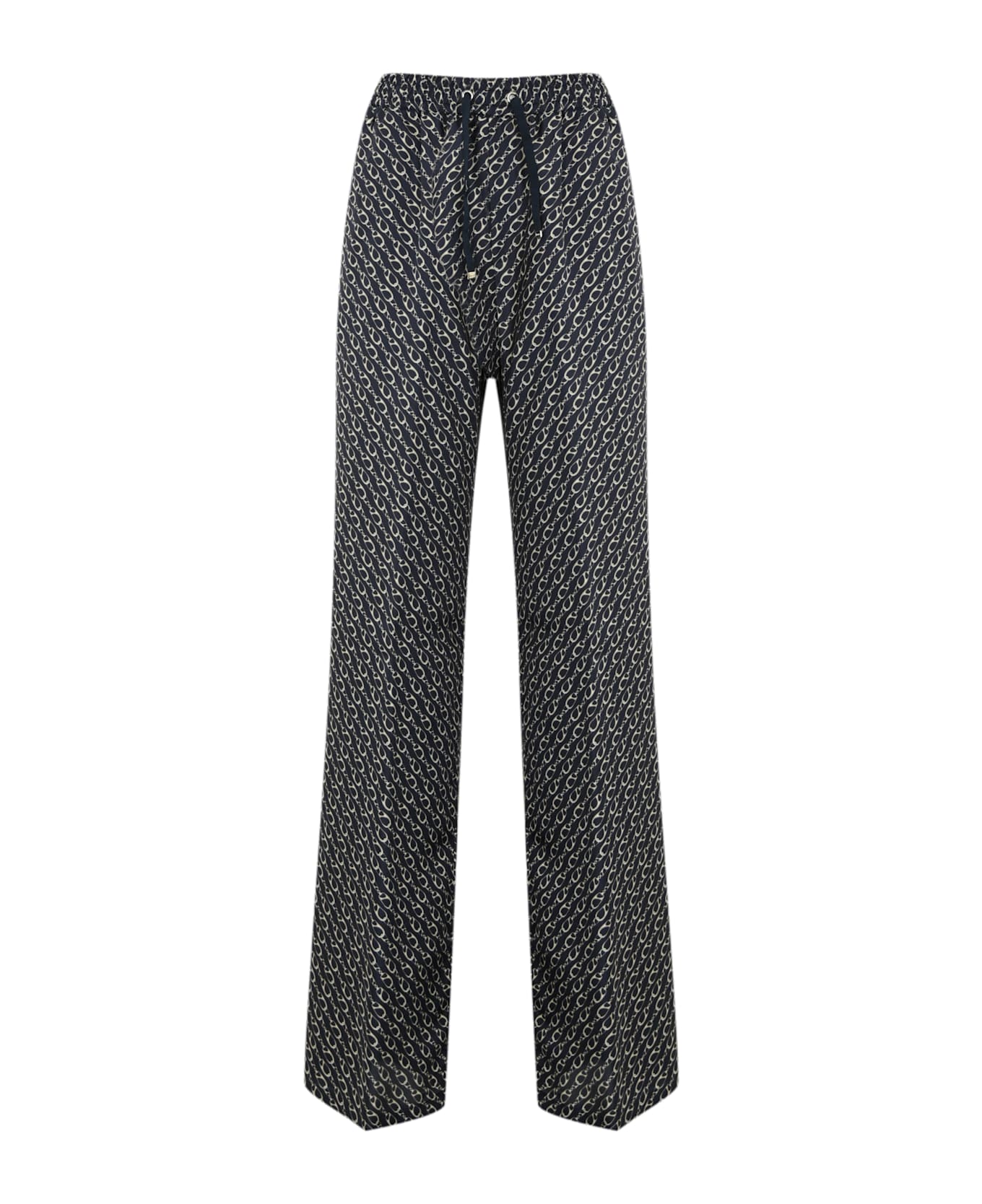 Herno Trousers With Silk Print - Blu