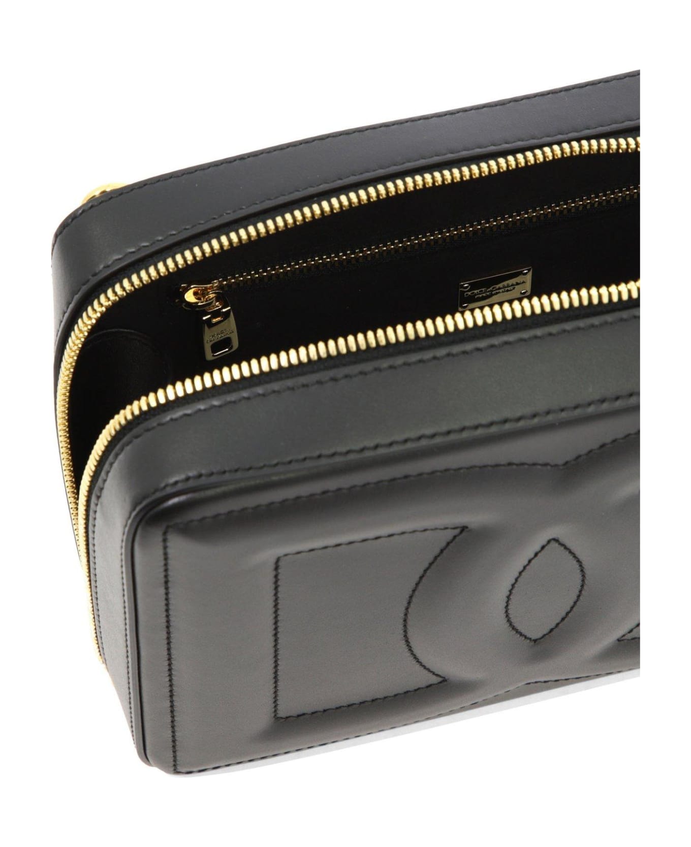 Dolce & Gabbana Logo Embossed Camera Bag - Black