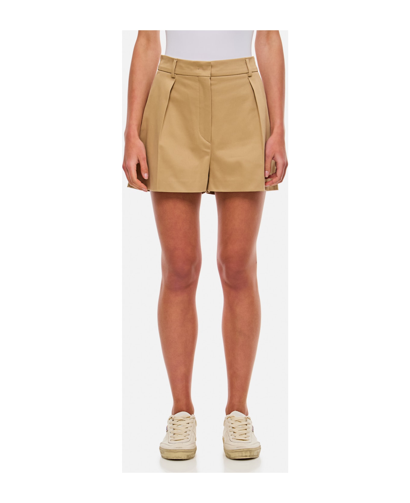 SportMax Unico Gabardine Shorts - Beige Tシャツ