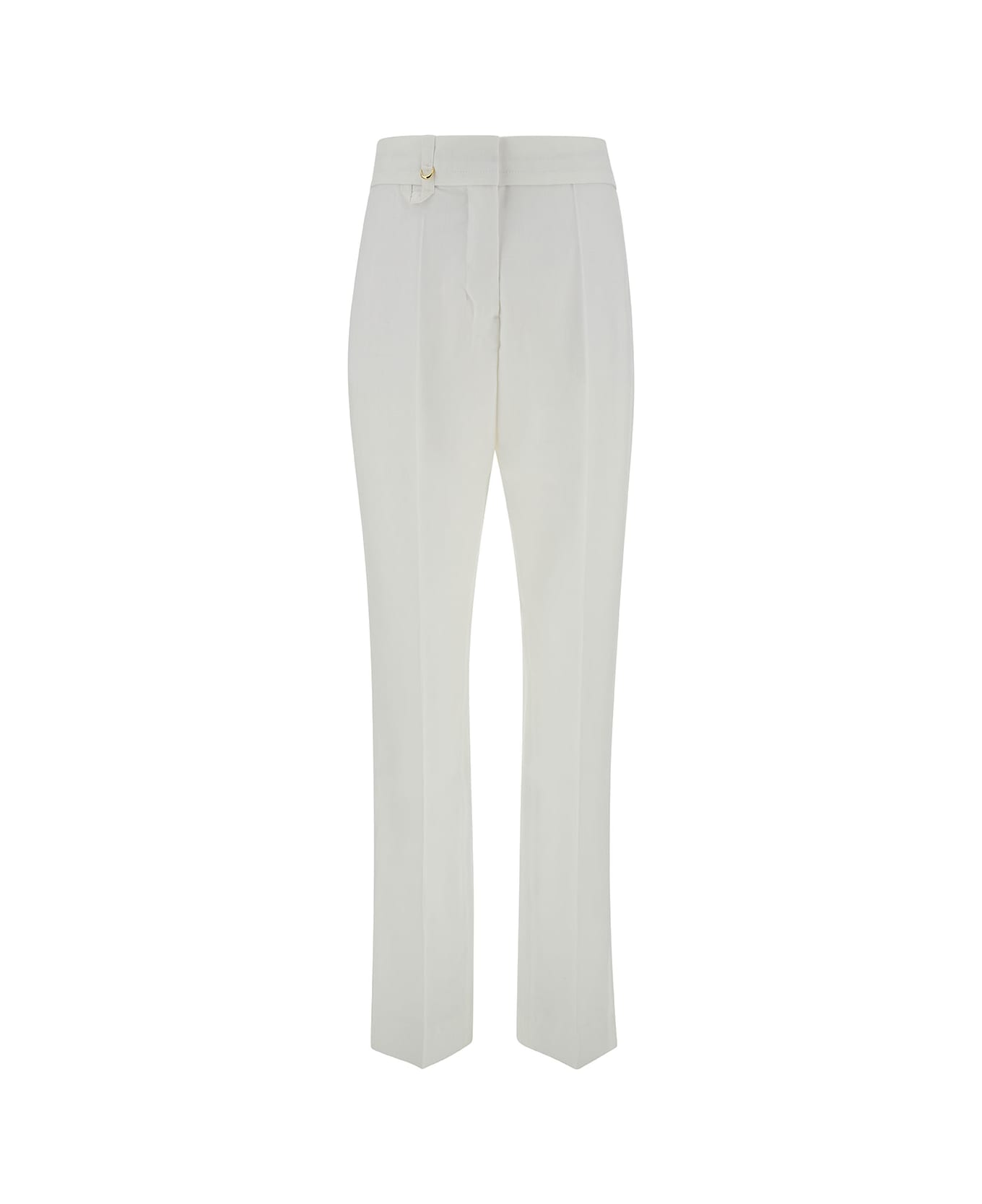 Jacquemus 'le Pantalon Tibau' Tailored High-waisted Pants In Cotton - White