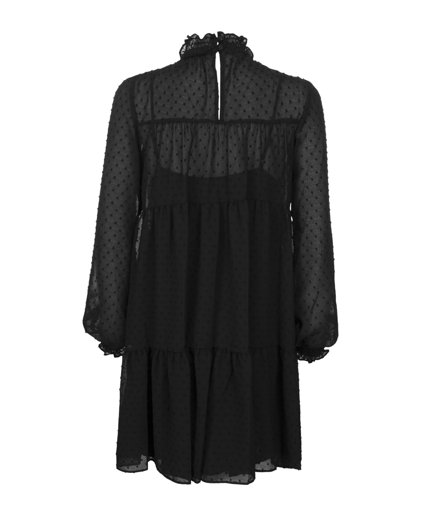 Michael Kors Pois Georgette Dress - Black ワンピース＆ドレス