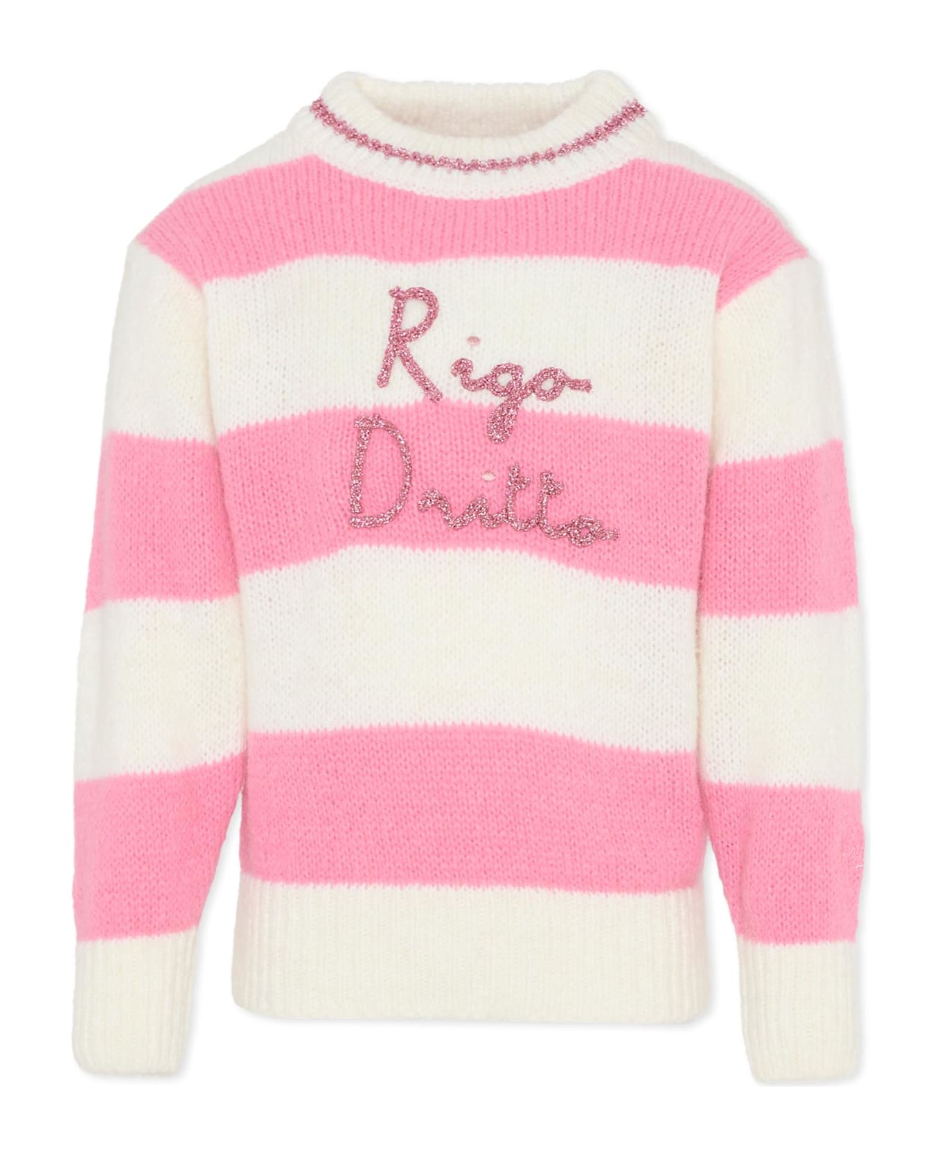 MC2 Saint Barth Pink Sweater For Girl With Writing - Pink
