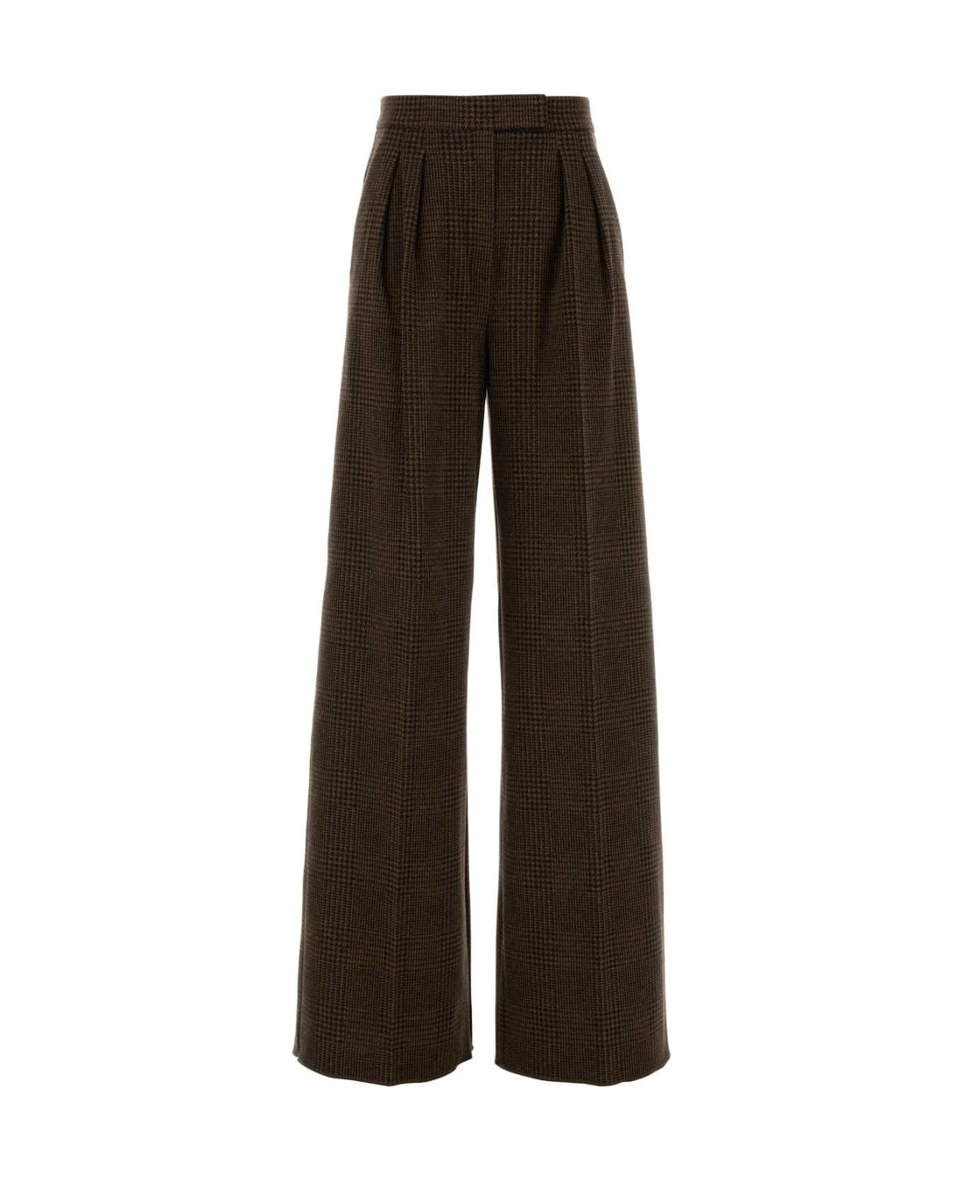 Max Mara Embroidered Cotton Blend Ponza Wide-leg Pant - TESTA MORO