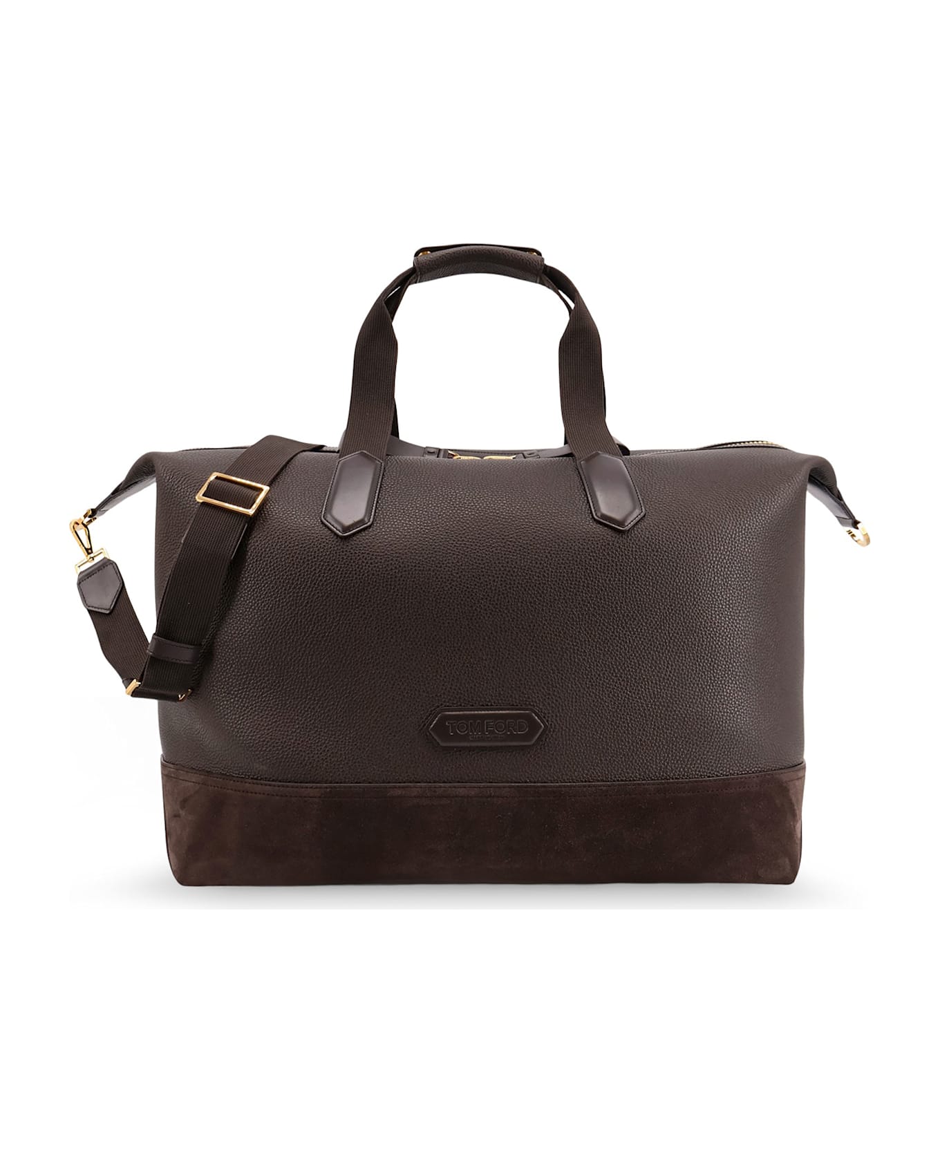 Tom Ford Leather Travel Bag With Suede Inserts - Brown