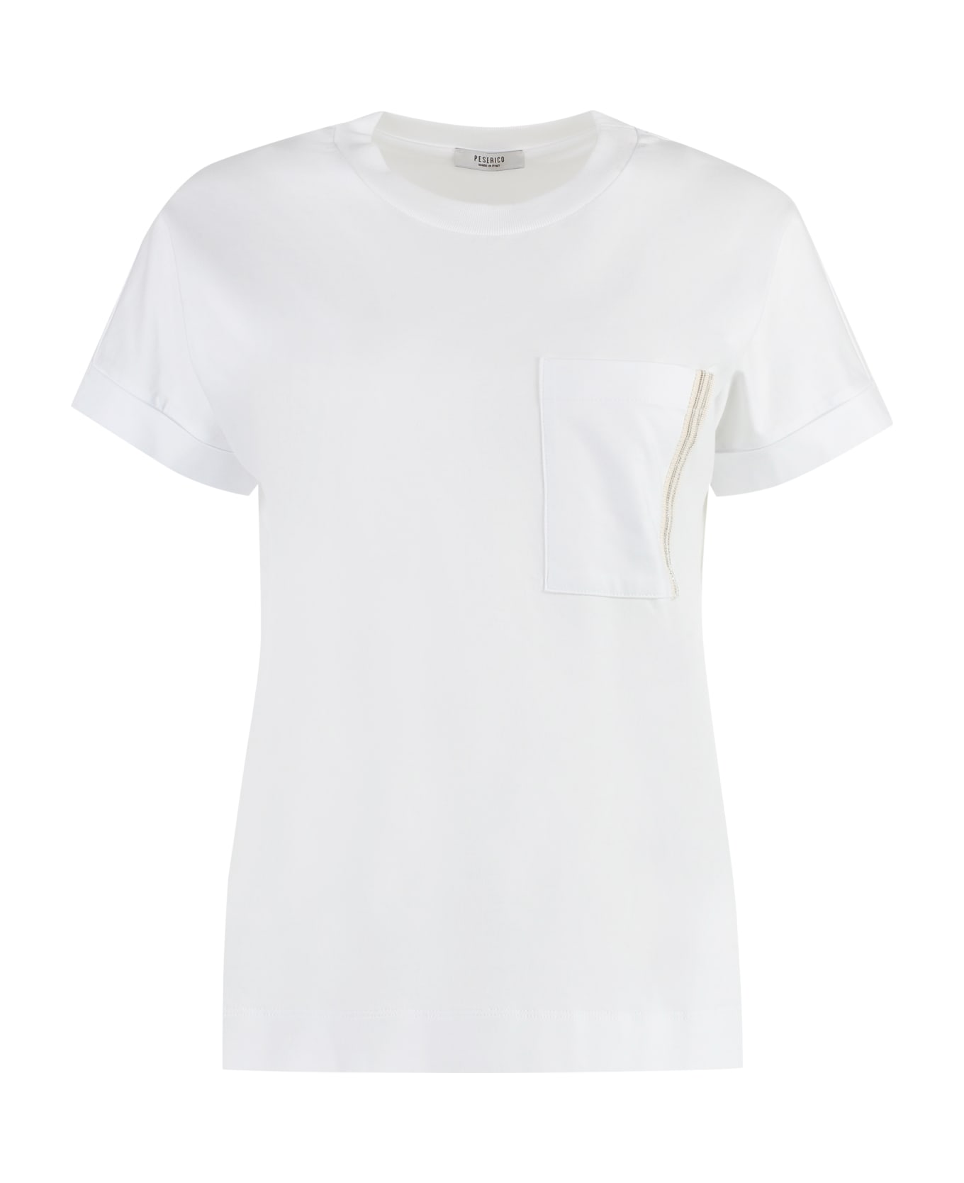 Peserico Men T-Shirt In Linen And Cotton Yarn