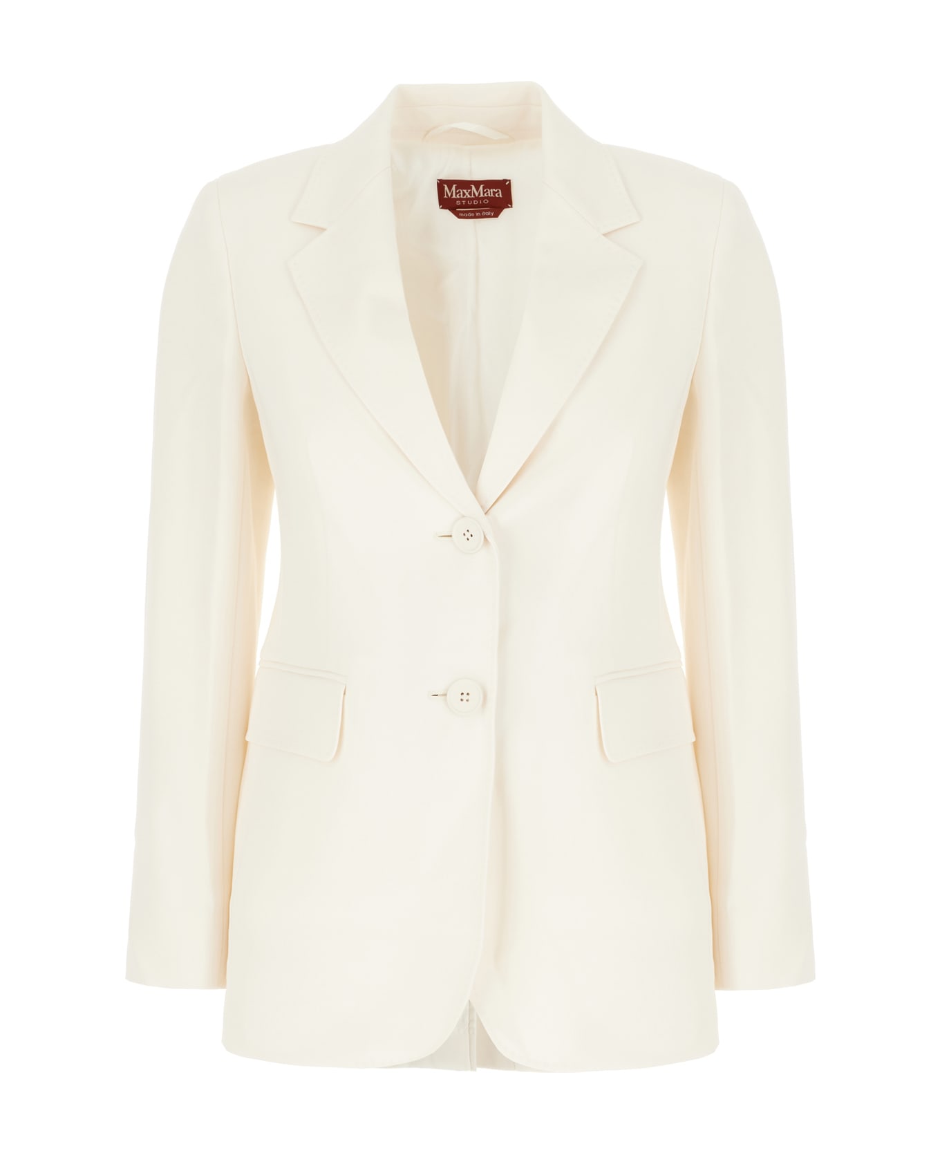 Max Mara Studio Ivory Triacetate Blend Blazer - BURRO