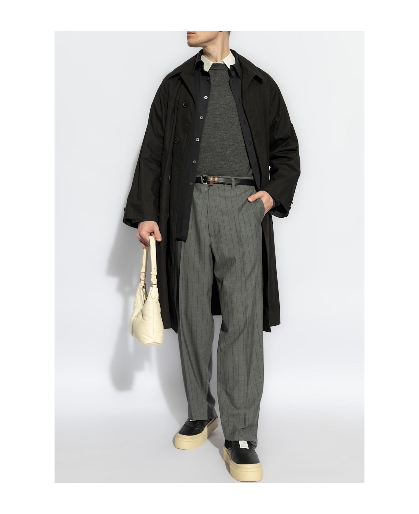 Maison Margiela Black Cotton Trench Coat - Black
