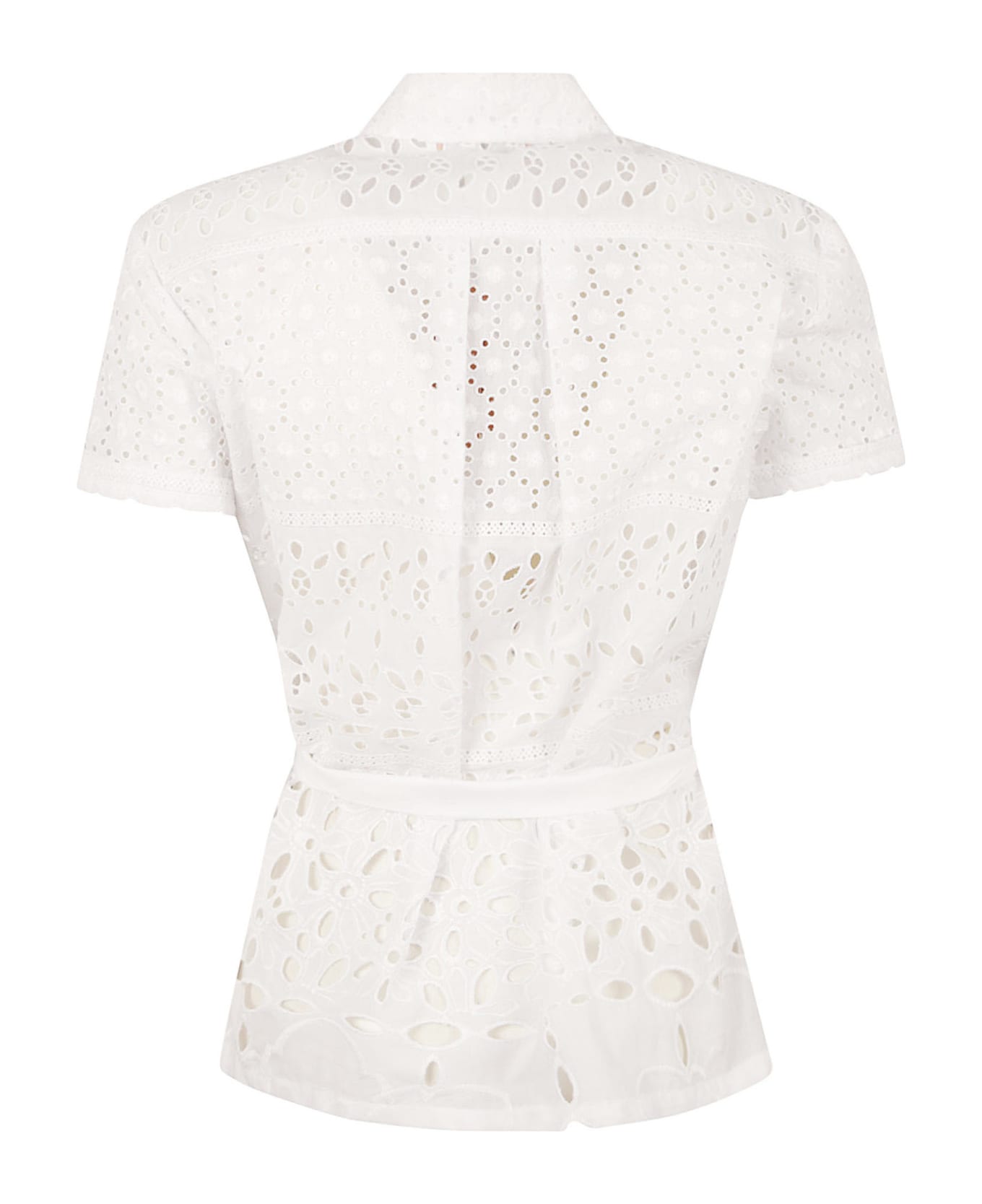 Ermanno Scervino Tie-waist Perforated Shirt - Bright White