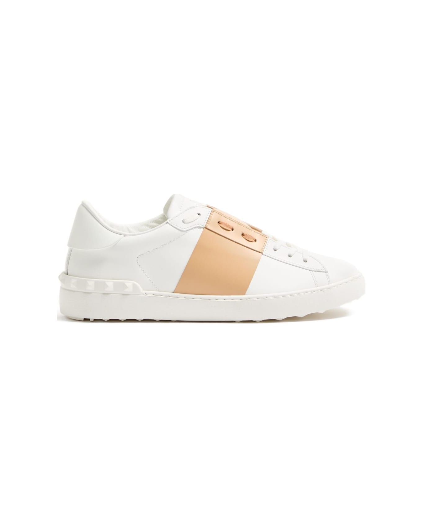 Valentino Garavani Open Leather Sneakers - Beige