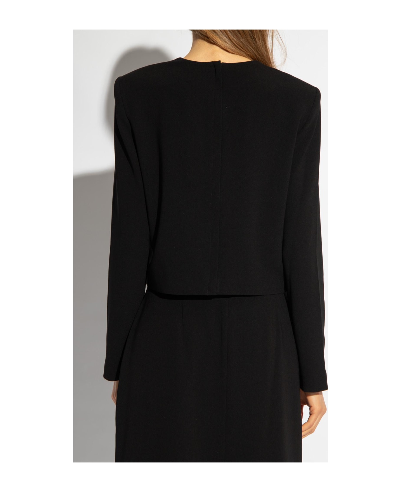 Theory Top With Padded Shoulders - BLACK