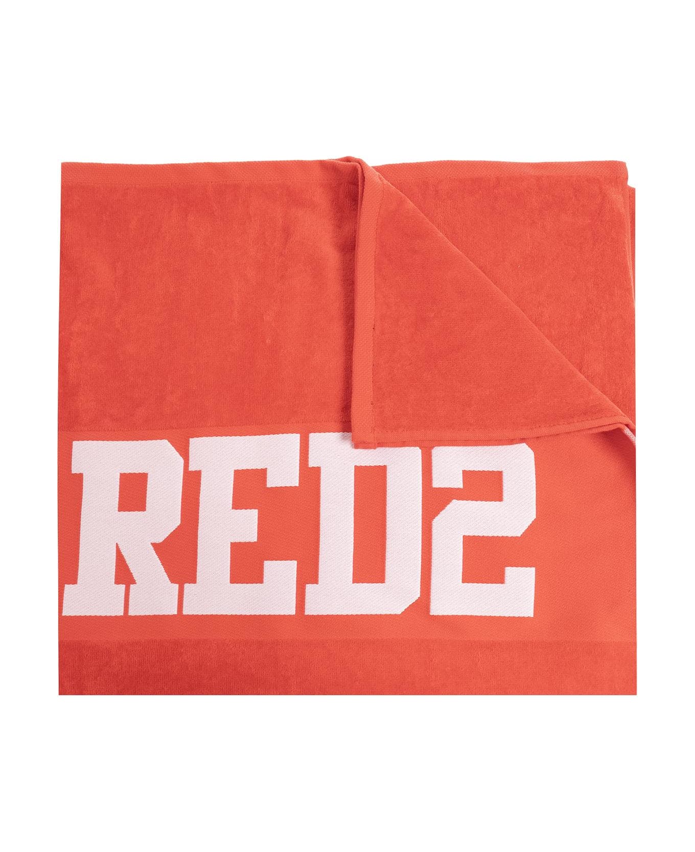 Dsquared2 Towel With Logo - RED タオル