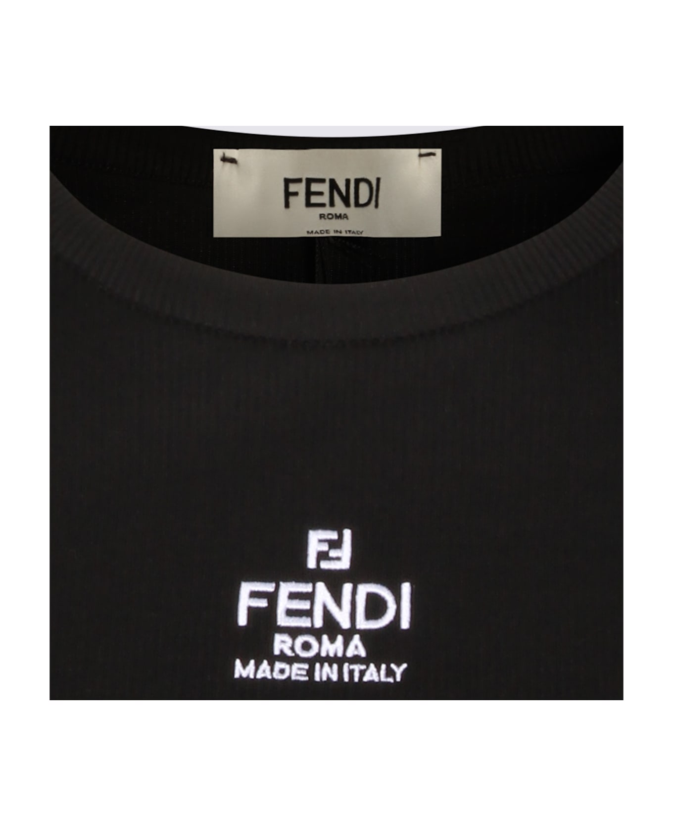 Fendi Black Cotton T-shirt - Black
