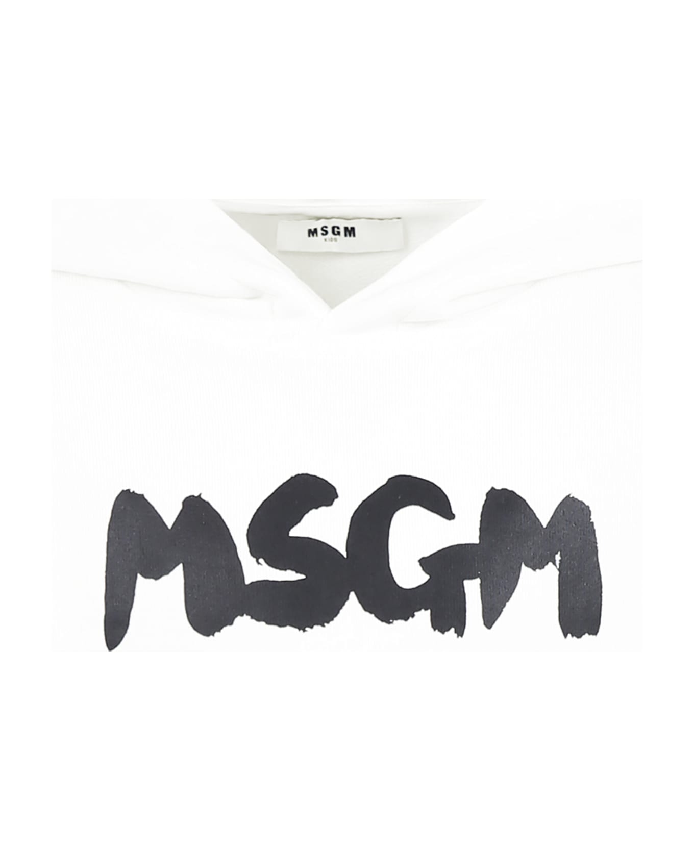 MSGM White Sweatshirt For Kids With Logo - White