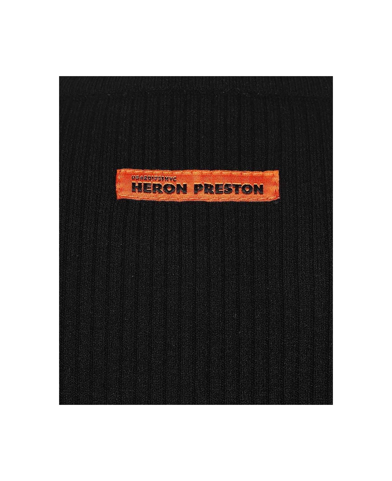 HERON PRESTON Ribbed Knit Dress - black
