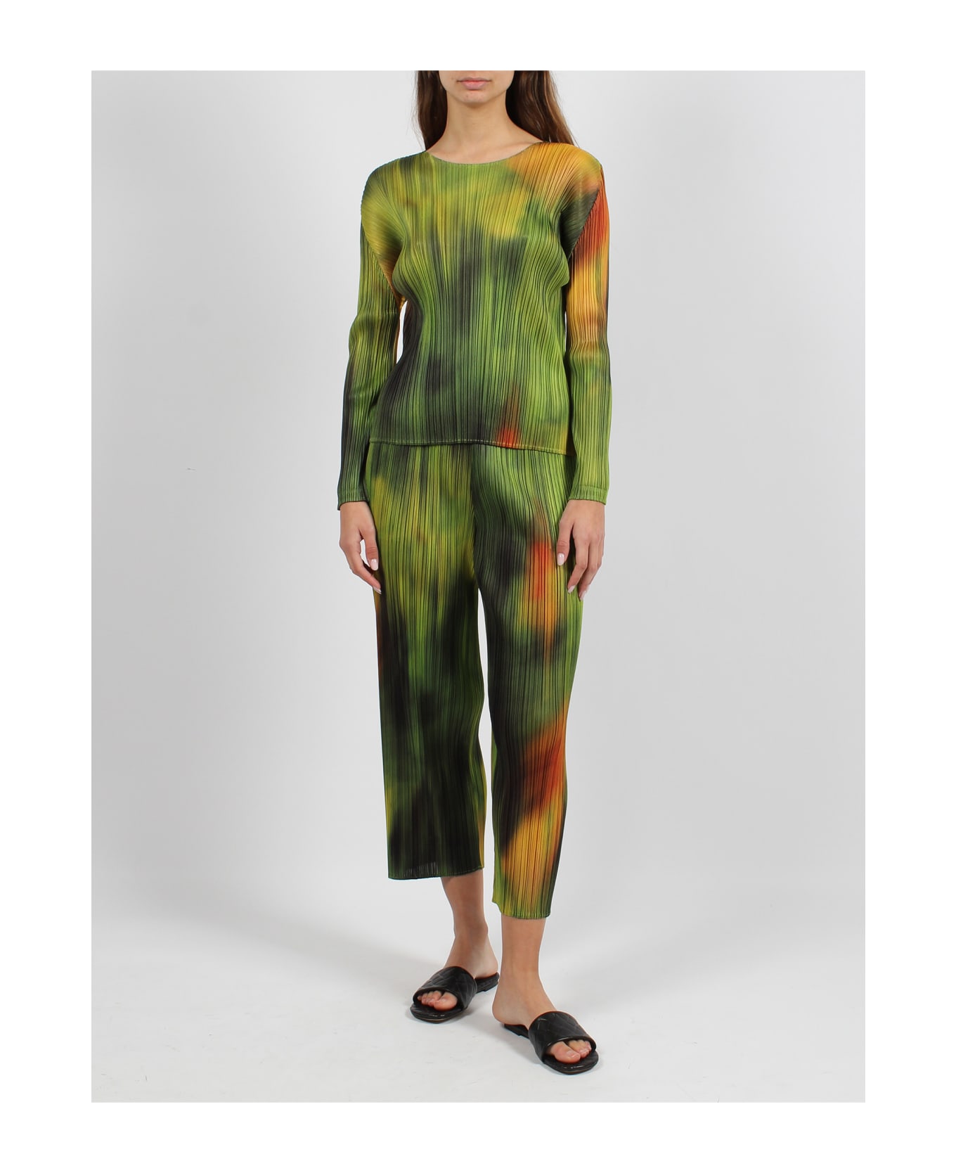 Pleats Please Issey Miyake Turnip & Spinach Trousers - MultiColour