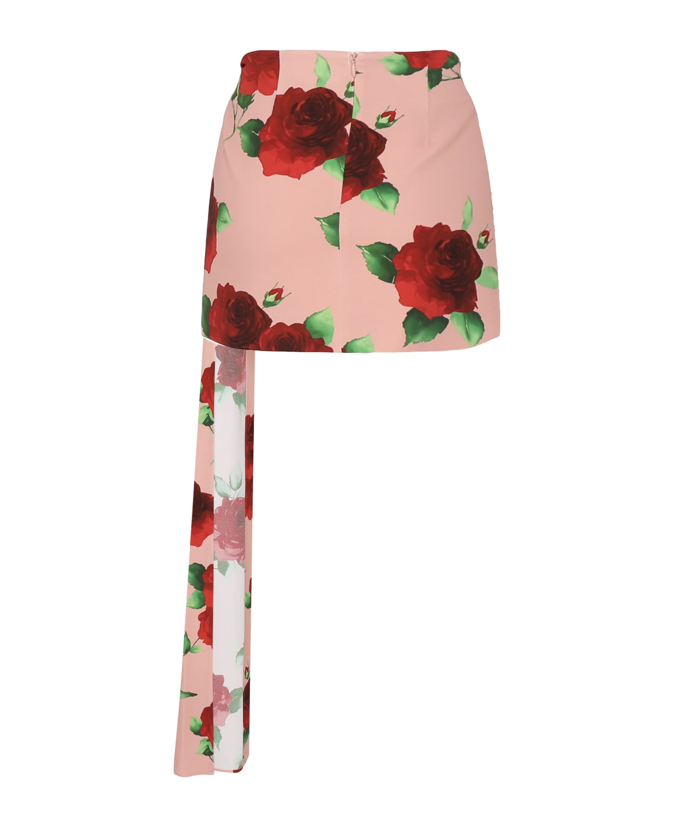 Magda Butrym Draped Sash Mini Skirt In Blush Floral Print - Pink