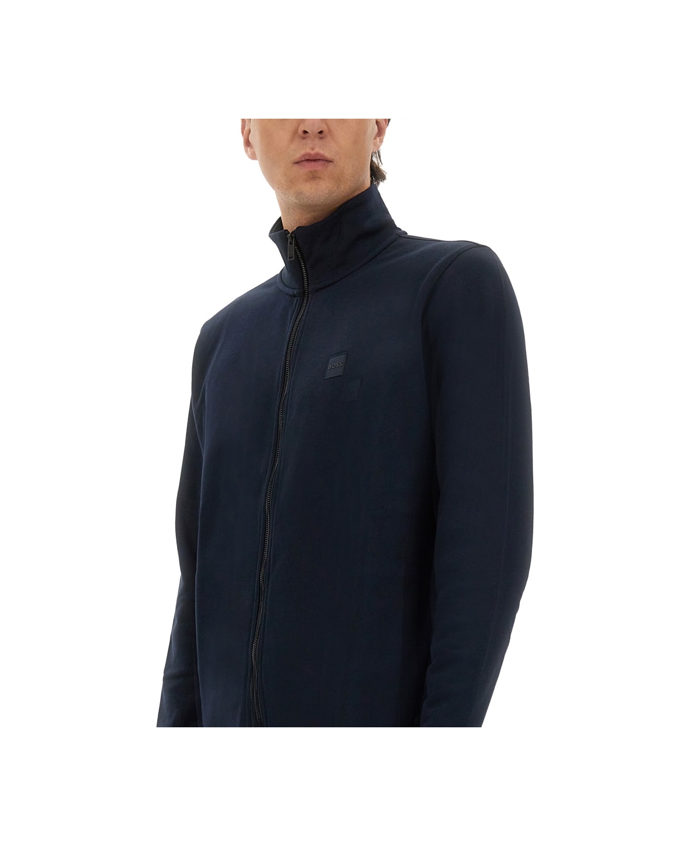 Hugo Boss Zip Sweatshirt. - BLUE